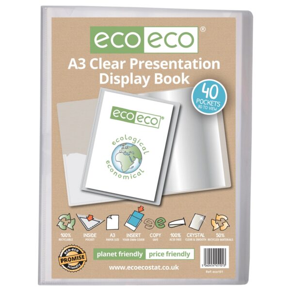 A3 Clear 40Pkt Presentation Display Book
