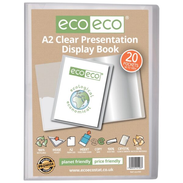 A2 Clear 20Pkt Presentation Display Book