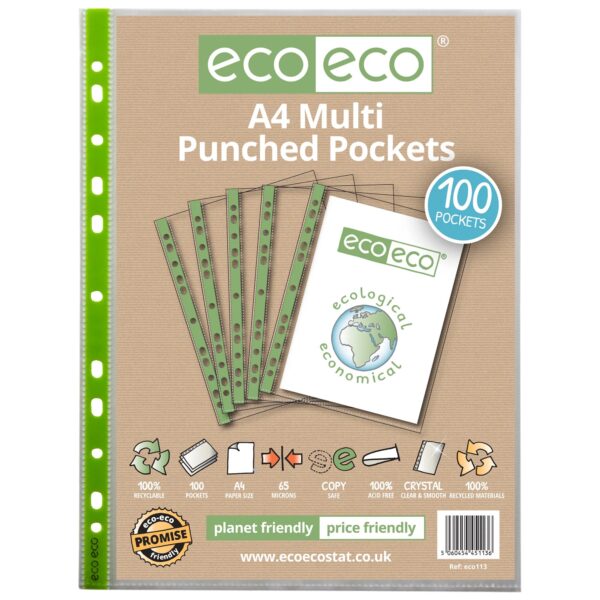A4 Bag 100 Punched Pockets 65 Micron