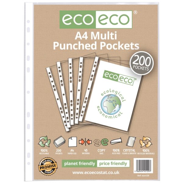 A4 Bag 200 Multi Punched Pockets