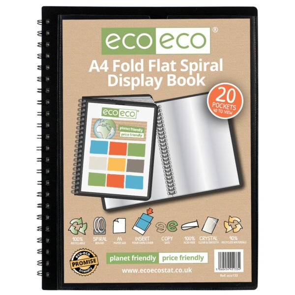 A4 20 pocket Spiral display book