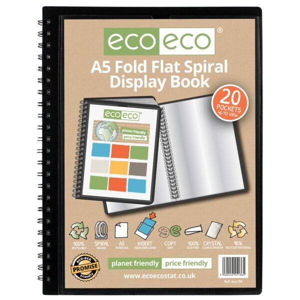 A5 20 pocket Spiral display book