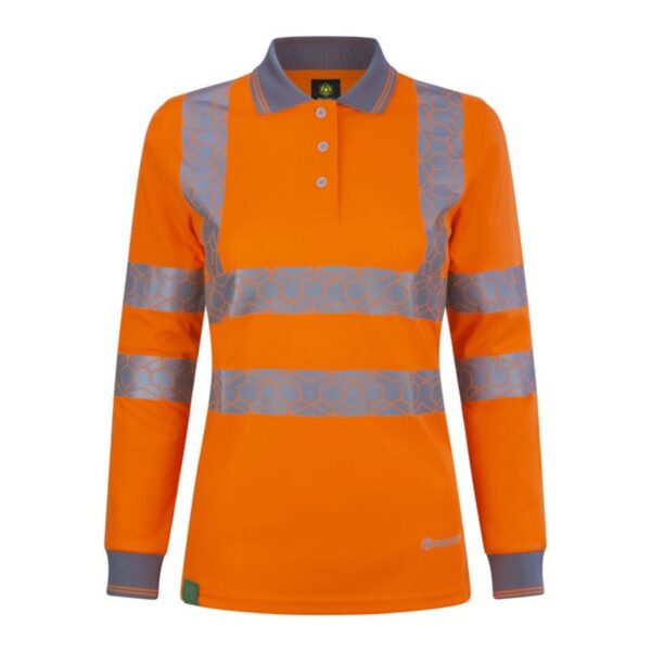 Ewear Recyc Womens Hi Vis L/S Polo Or 18