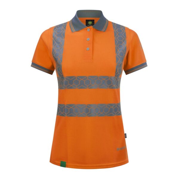 Ewear Recyc Womens Hi Vis S/S Polo Or 08