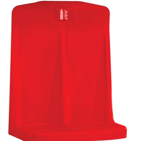 RED DOUBLE FIRE EXTINGUISHER STAND C/W R
