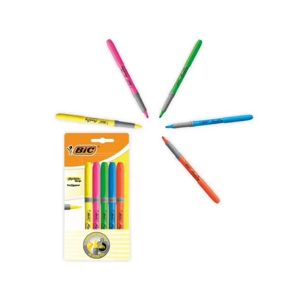 BIC Chisel Tip Highlighter Grip Asstd