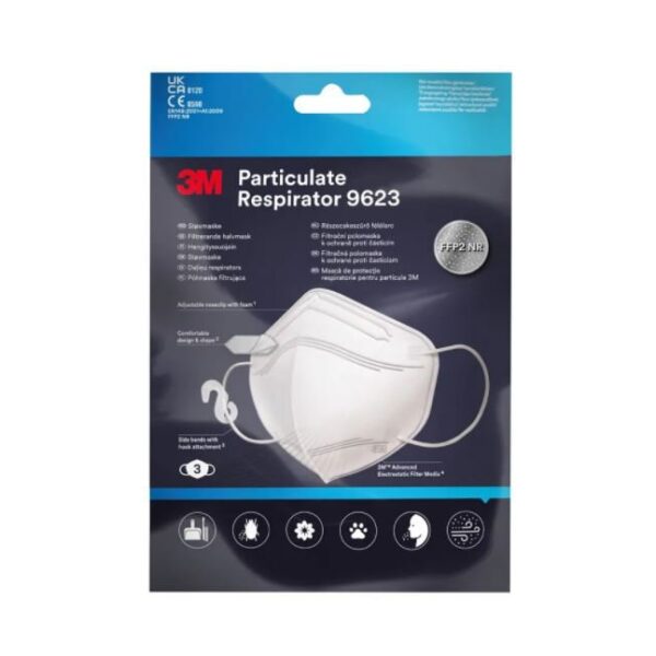 3M Particulate Respirator 9623, 3/Pack