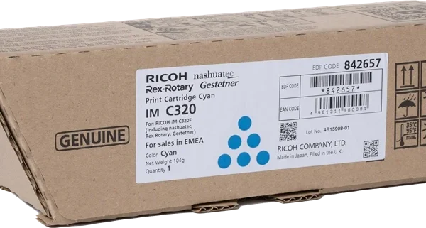 Ricoh 842657 IMC320 Cyan Toner 10K pages