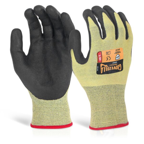 GLOVEZILLA NITRILE PALM COATED GLOVE YEL