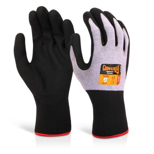 GLOVEZILLA NITRILE FOAM NYLON GLOVE PURP