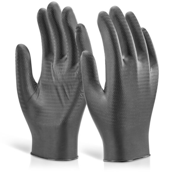 NITRILE DISPOSABLE GRIPPER GLOVE POWDER