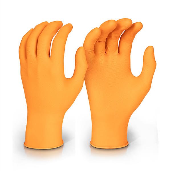 Beeswift Nit Disp Gripper Glove Or L