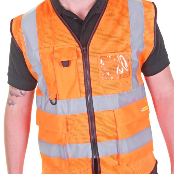 EXECUTIVE MESH WAISTCOAT ORANGE XXL