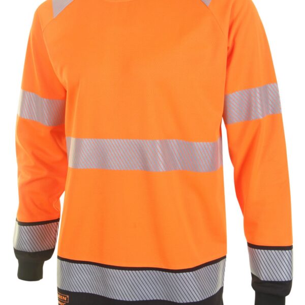 HIVIS TWO TONE L/S T SHIRT OR/BLK 3XL BS