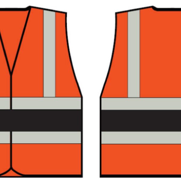 ORANGE WCENG VEST WITH BLACK BAND XL