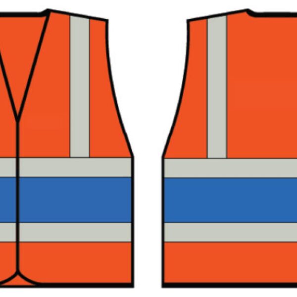 ORANGE WCENG VEST WITH ROYAL BAND XXL