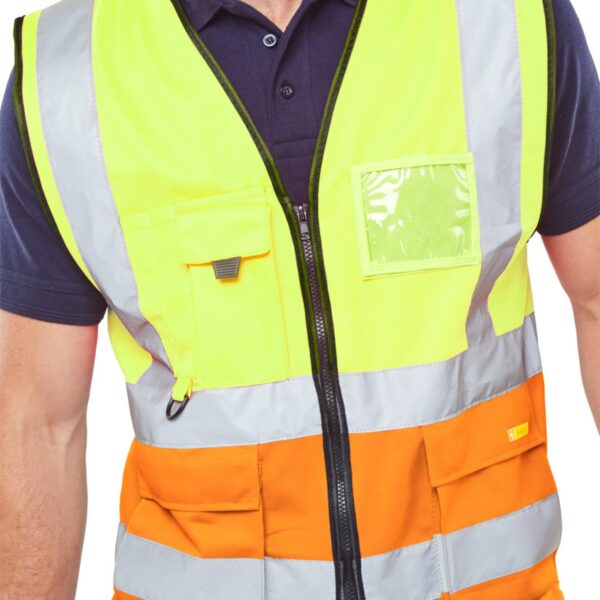 TWO TONE EXECUTIVE WAISTCOAT SY/ORANGE S