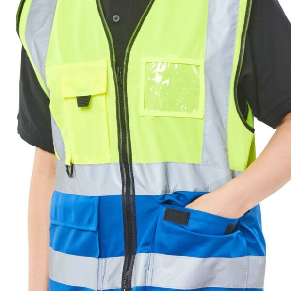 TWO TONE EXECUTIVE WAISTCOAT SAT YELLOW/