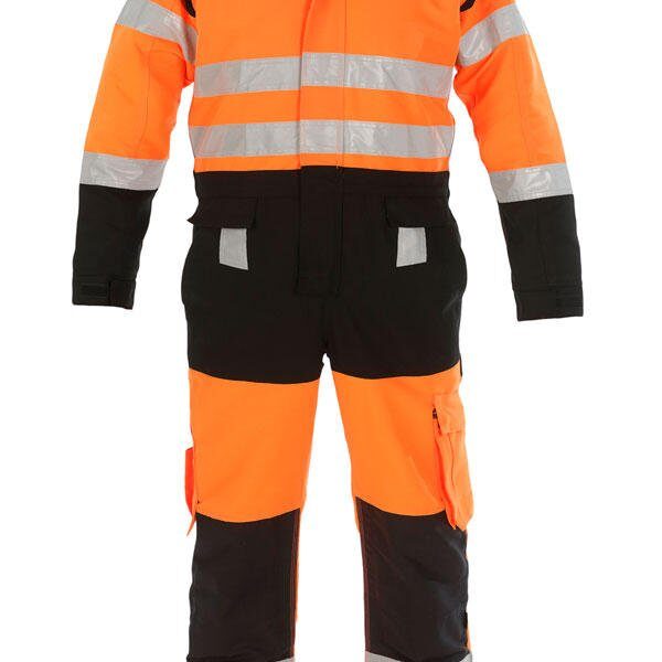 HOVE HIVIS TWO TONE COVERALL ORANGE/BLAC