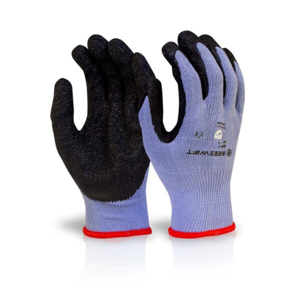 M/P BLACK LATEX P/C GLOVE XXL