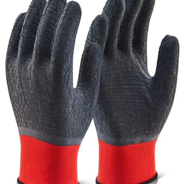 M/P F/C BLACK LATEX POLY GLOVE 10/XL