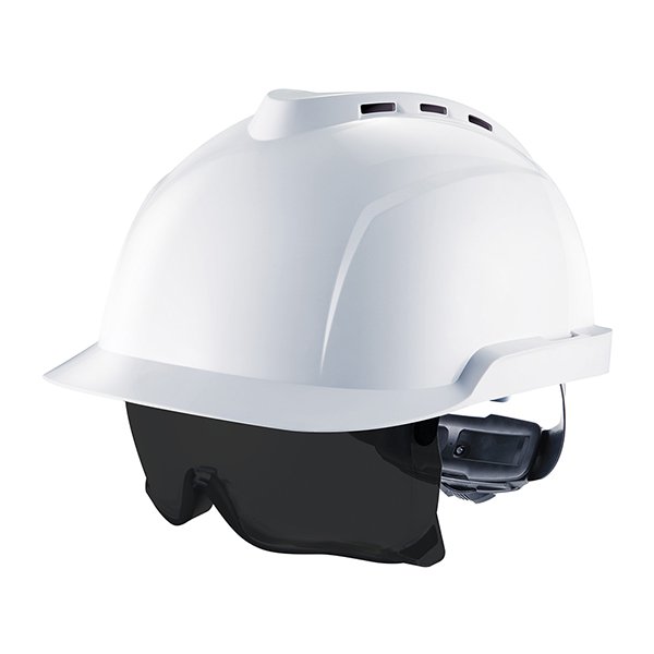 V-GARD 930 VENTED HELMET WHITE C/W INTEG