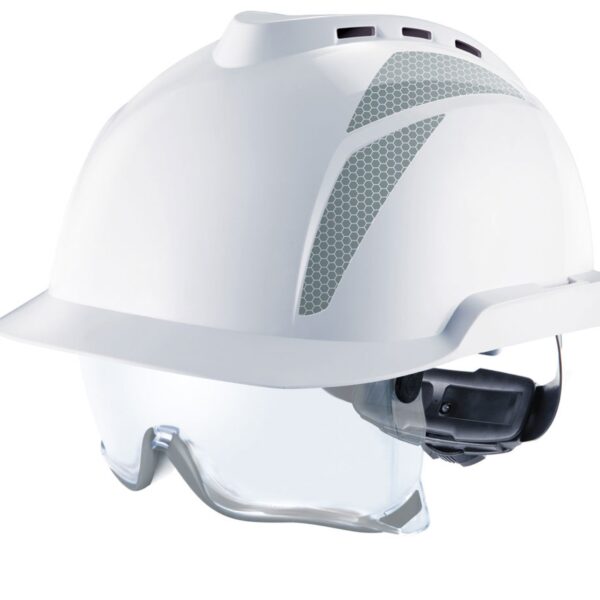V-GARD 930 VENTED HELMET WHITE W/ INTEGR