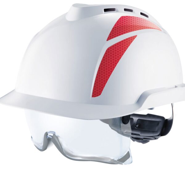 V-GARD 930 VENTED HELMET WHITE W/ INTEGR