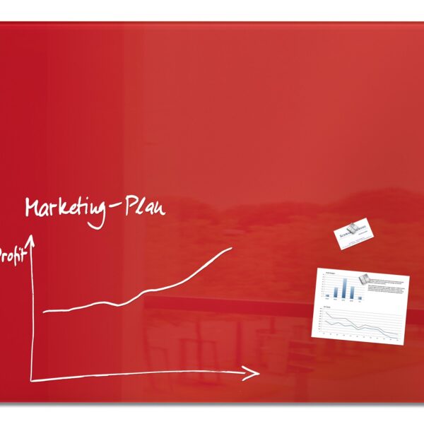 Glass whiteboard Artv red 120x90cm
