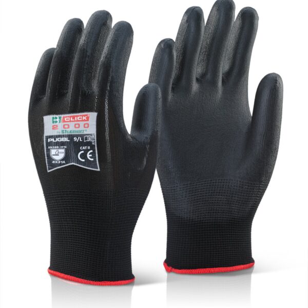 PU COATED GLOVE BLACK LARGE