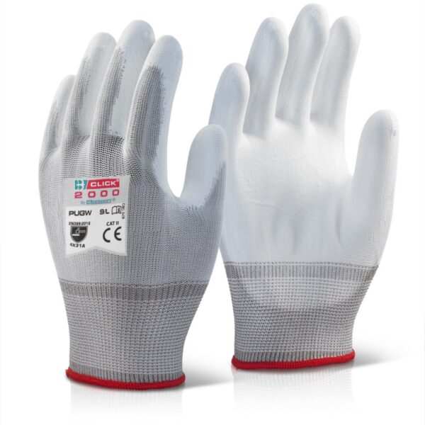 PU COATED GLOVE WHITE LARGE