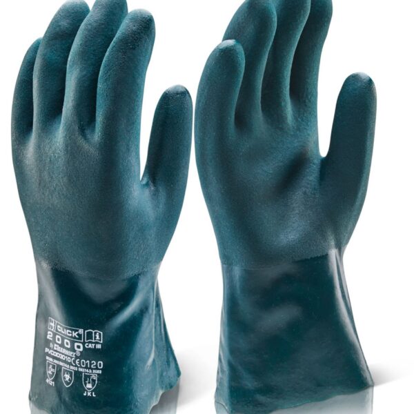 PVC DOUBLE DIP GAUNTLET 30CM GREEN SIZE