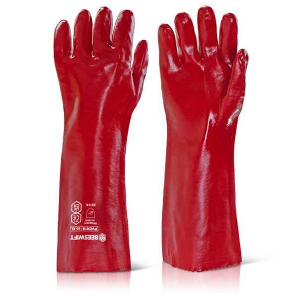 Pvc Gauntlet Red 18”
