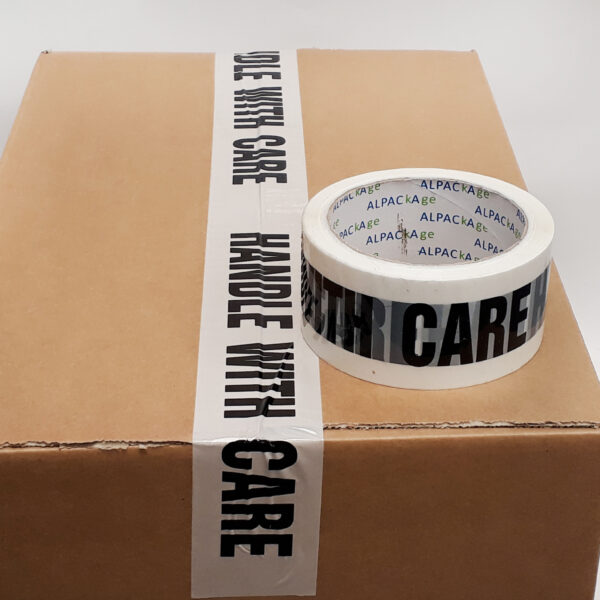 HANDLE WITH CARE Tape 48mm 66m BK/Wh