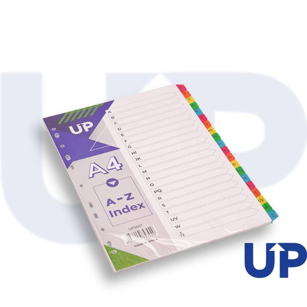 UP Index White Multicolour Tabs A-Z