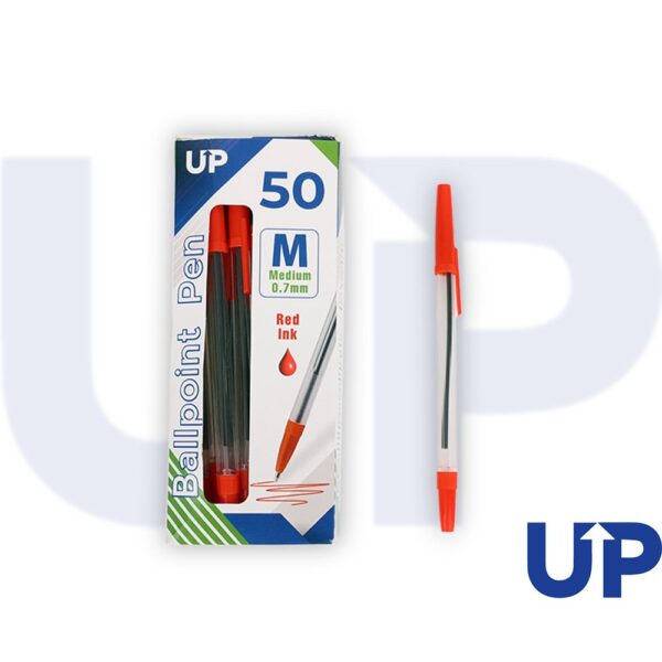 UP Ballpoint Pen Medium Red (50)