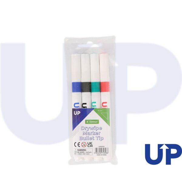 UP Drywipe Bullet Tip Marker Asrtd (4)