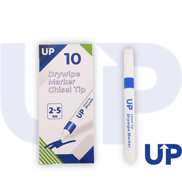 UP Drywipe Chisel Tip Marker Blue (10)