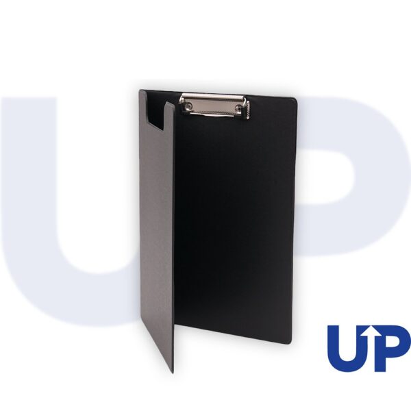 UP A4 PVC Fold Over Clipboard Black (10)