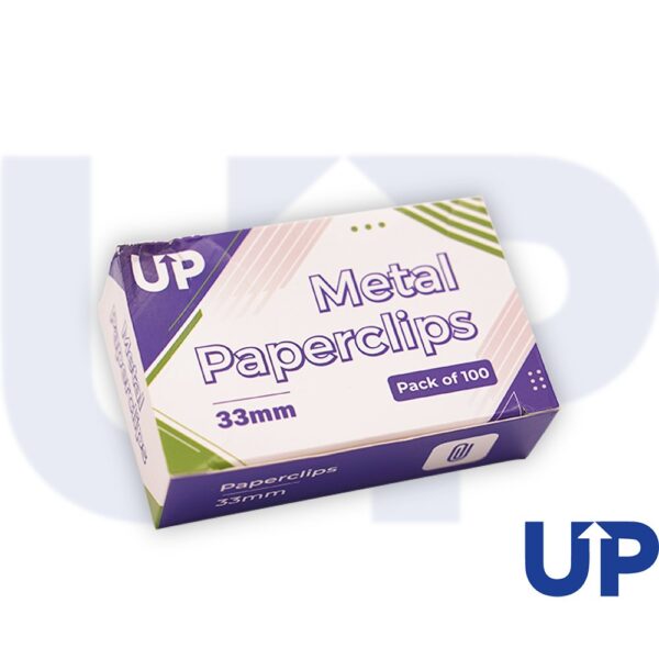 UP Metal Paperclips 33mm rounded 10x100