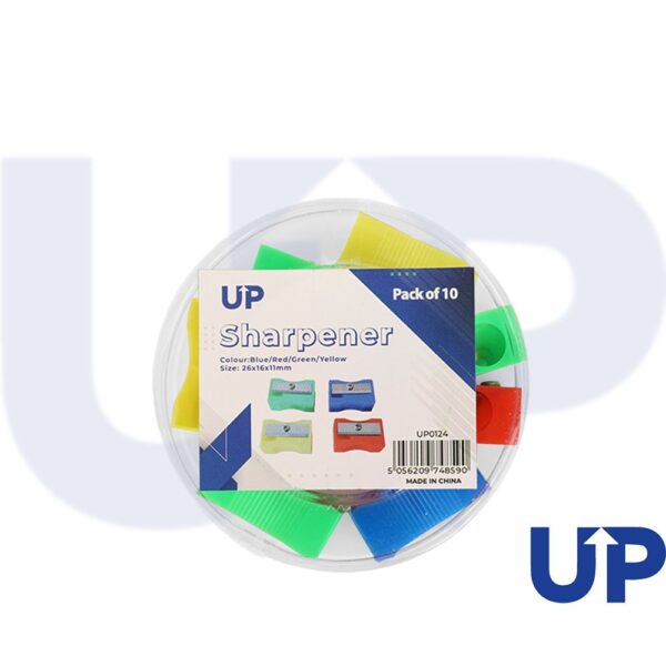 UP 1 Hole Plastic Sharpener Asrtd (10)